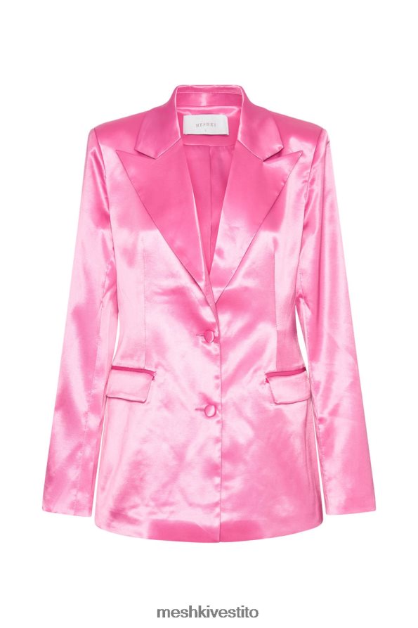 Meshki blazer in raso maeva vestiario rosa gomma da masticare 6L048P1656