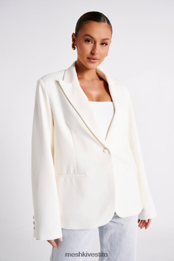 Meshki blazer oversize Bexley con spalline vestiario avorio 6L048P1624