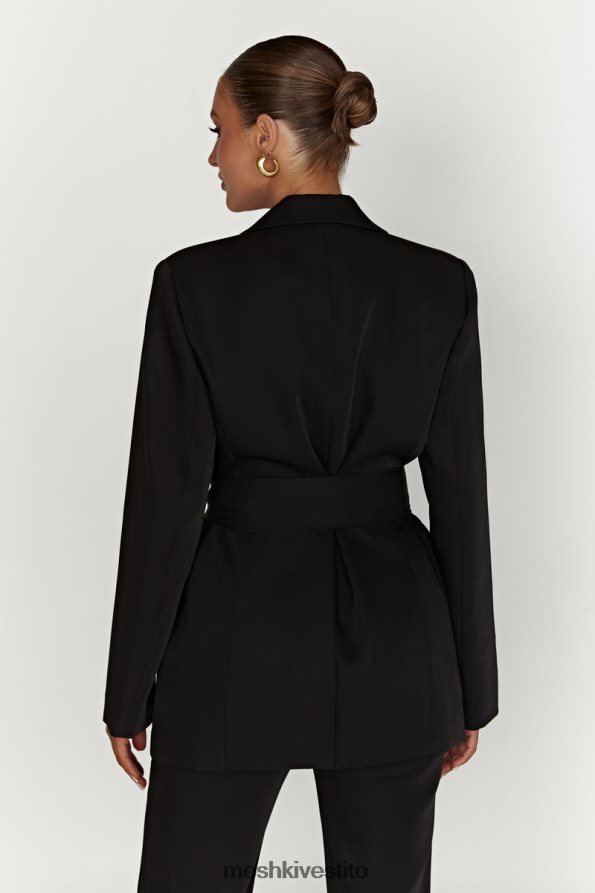 Meshki blazer oversize con cintura Arna vestiario nero 6L048P1643