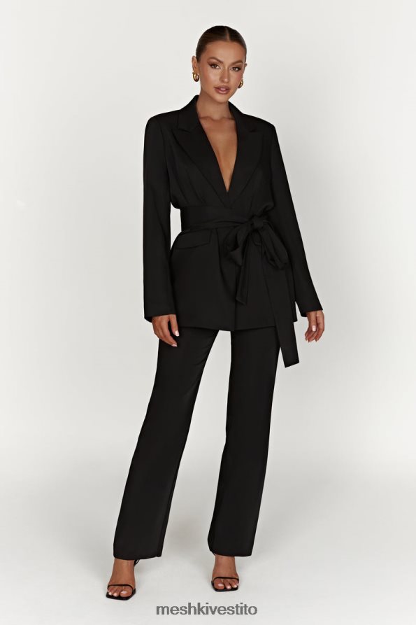 Meshki blazer oversize con cintura Arna vestiario nero 6L048P1643