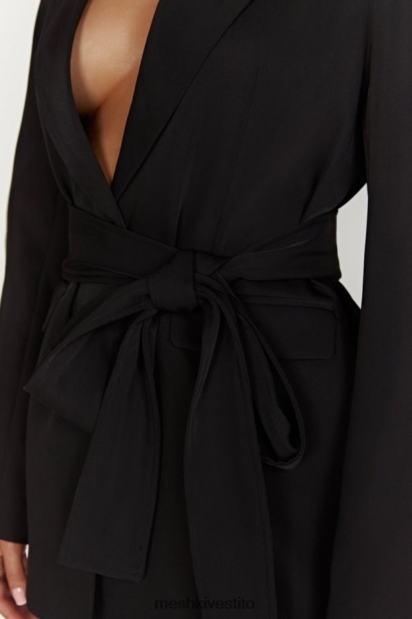Meshki blazer oversize con cintura Arna vestiario nero 6L048P1643