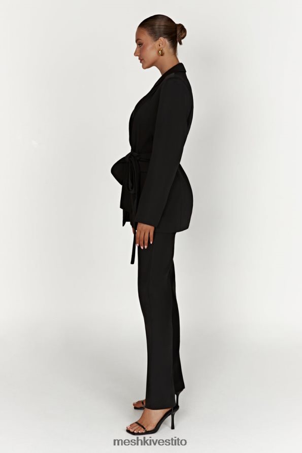 Meshki blazer oversize con cintura Arna vestiario nero 6L048P1643