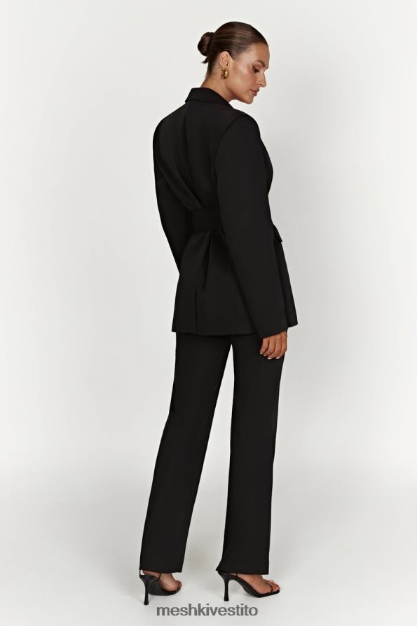 Meshki blazer oversize con cintura Arna vestiario nero 6L048P1643