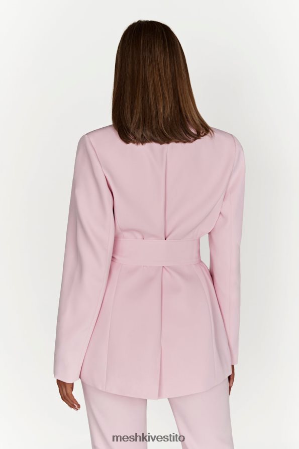 Meshki blazer oversize con cintura Arna vestiario rosa cipria 6L048P1630