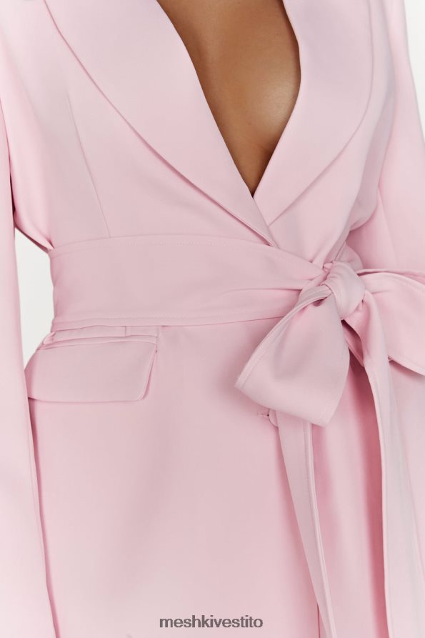 Meshki blazer oversize con cintura Arna vestiario rosa cipria 6L048P1630