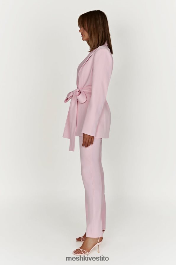 Meshki blazer oversize con cintura Arna vestiario rosa cipria 6L048P1630