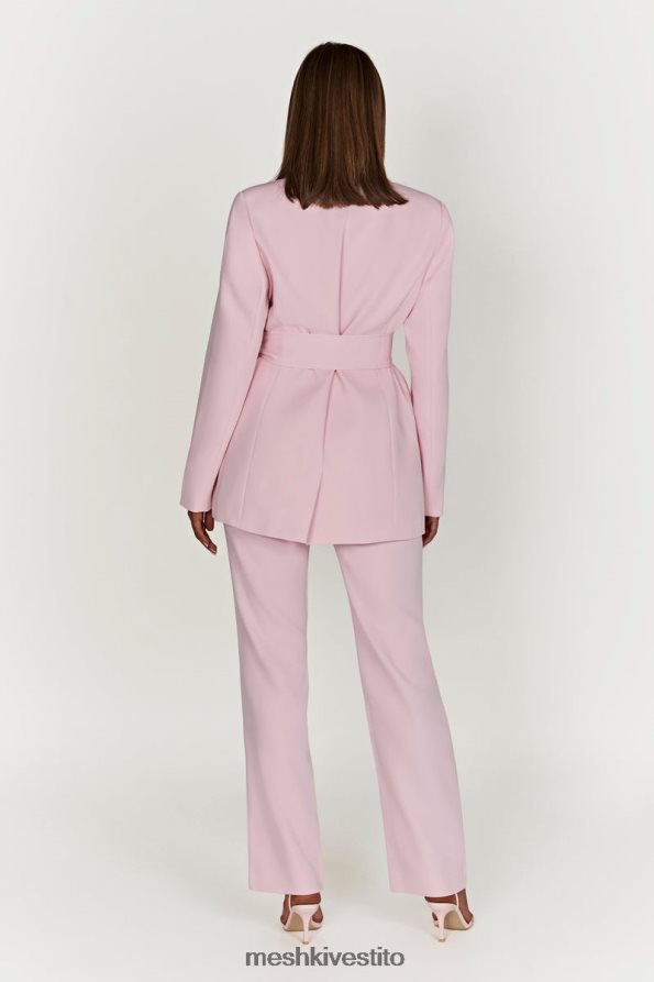 Meshki blazer oversize con cintura Arna vestiario rosa cipria 6L048P1630