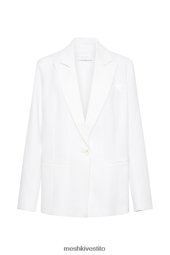 Meshki blazer oversize in lino shona vestiario bianco 6L048P1636