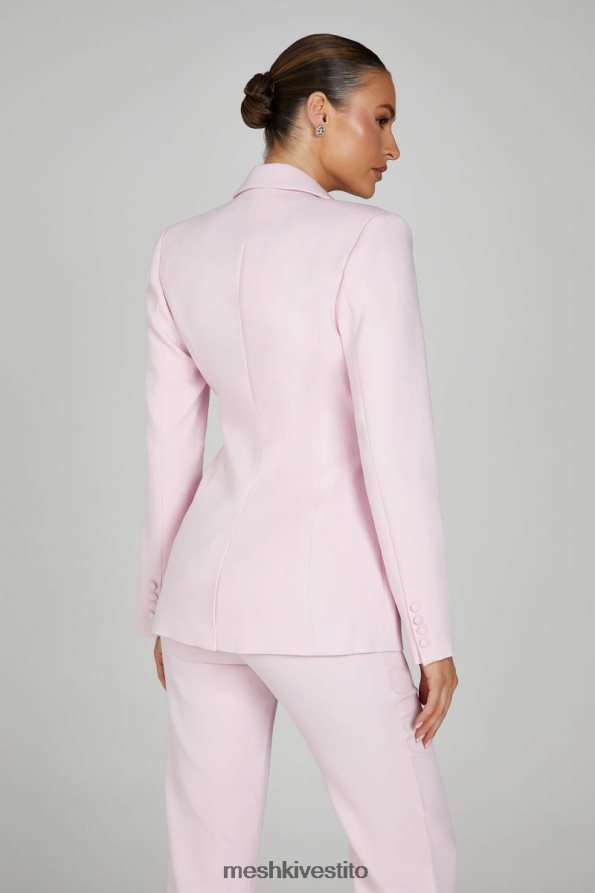 Meshki holda blazer aderente in vita stretto vestiario rosa cipria 6L048P1632