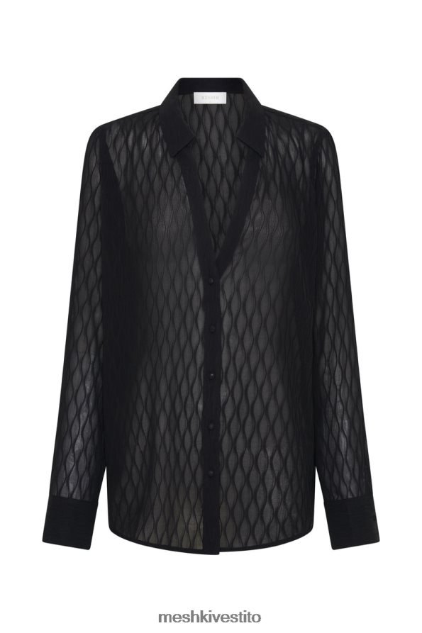 Meshki Camicia oversize Karla con pieghe a onde vestiario nero 6L048P1221