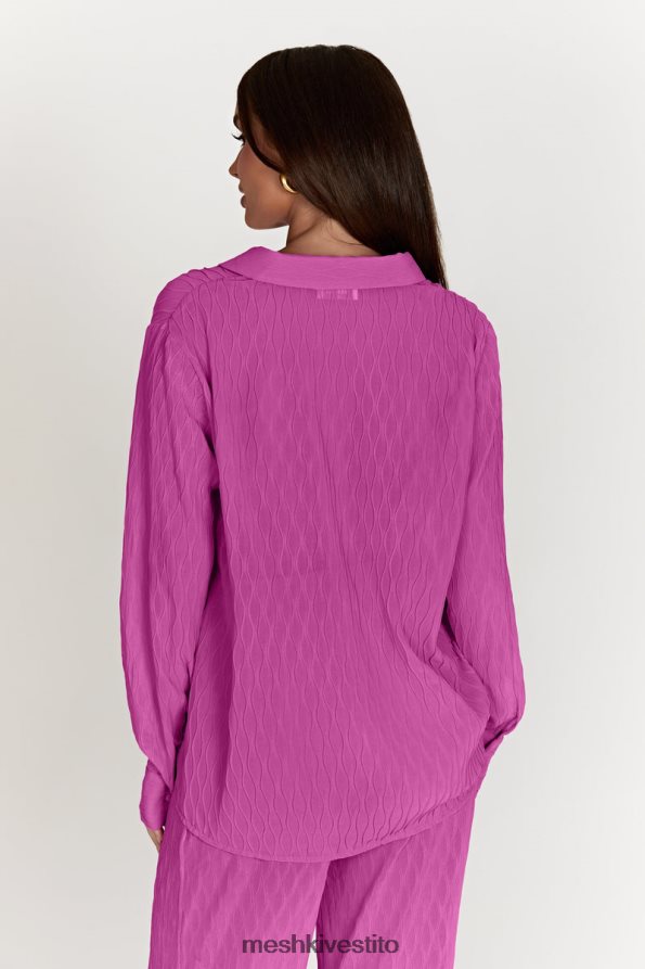 Meshki Camicia oversize Karla con pieghe a onde vestiario rosa Rosa 6L048P1057