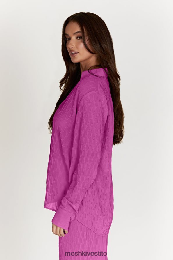 Meshki Camicia oversize Karla con pieghe a onde vestiario rosa Rosa 6L048P1057
