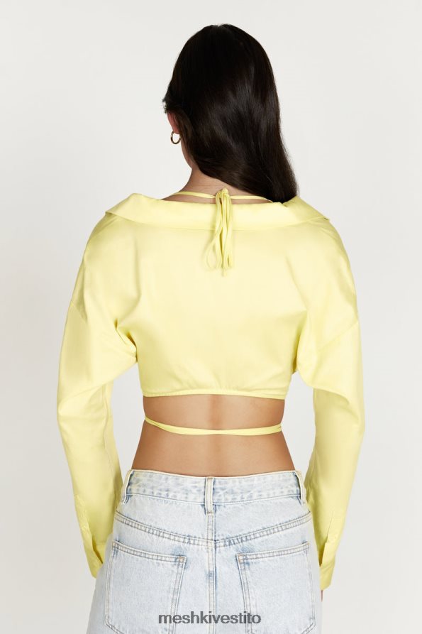 Meshki camicia a maniche lunghe con spalle scoperte Freya vestiario limone 6L048P1055