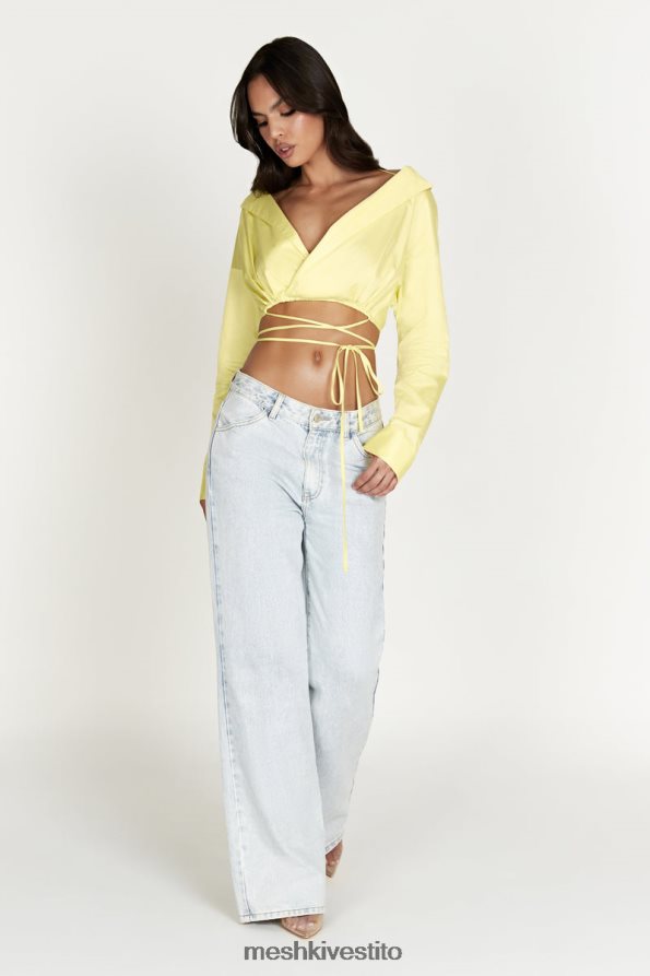 Meshki camicia a maniche lunghe con spalle scoperte Freya vestiario limone 6L048P1055