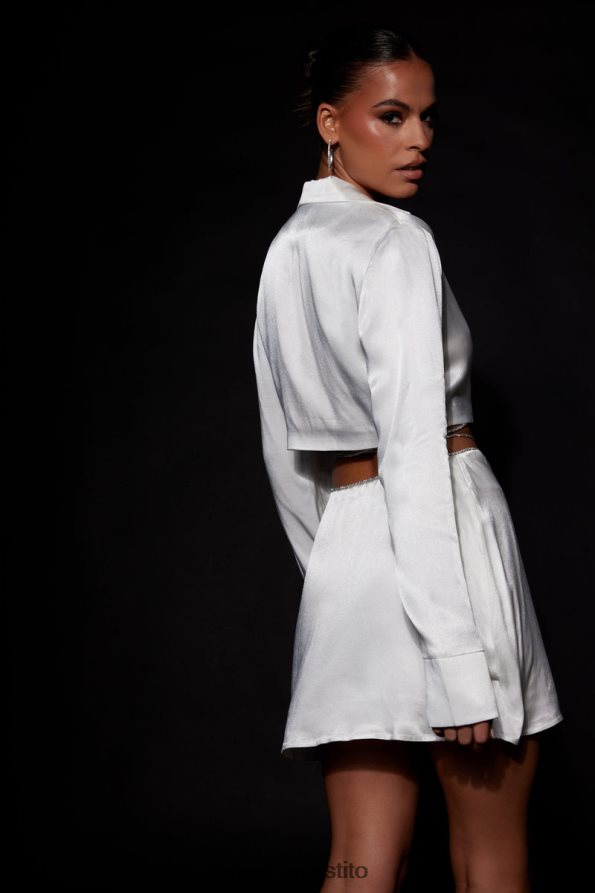 Meshki camicia in corda di diamante talulah vestiario bianco 6L048P1034