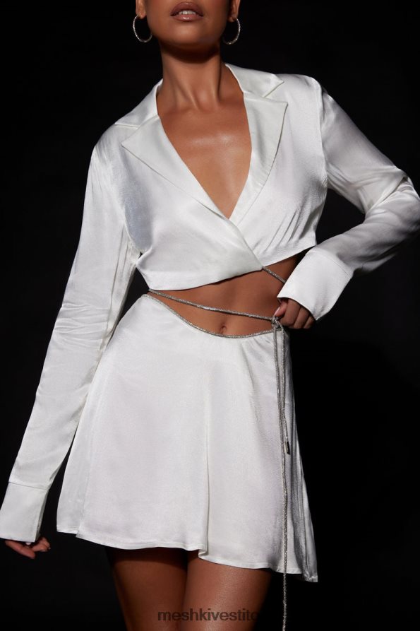 Meshki camicia in corda di diamante talulah vestiario bianco 6L048P1034