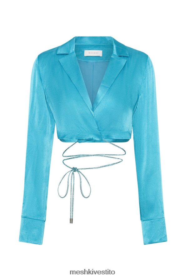 Meshki camicia in corda di diamante talulah vestiario blu ciano 6L048P1104