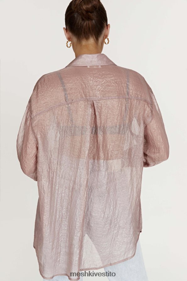 Meshki camicia oversize iridescente trasparente Molly vestiario tortora 6L048P1105