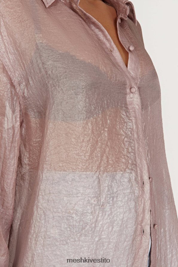 Meshki camicia oversize iridescente trasparente Molly vestiario tortora 6L048P1105