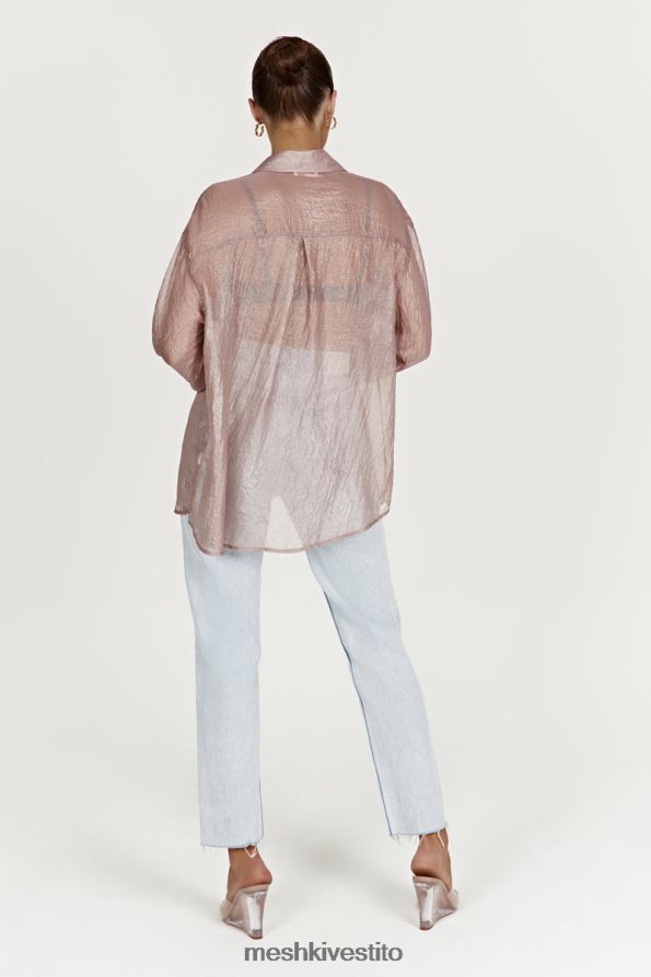 Meshki camicia oversize iridescente trasparente Molly vestiario tortora 6L048P1105