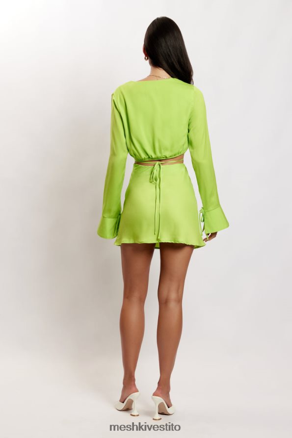 Meshki rheanna avvolge la camicia corta vestiario verde lime 6L048P1193