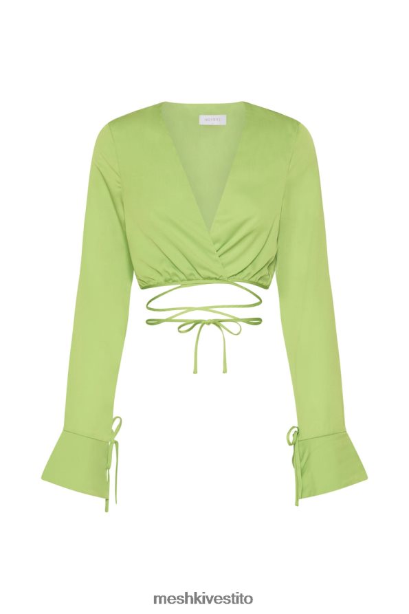 Meshki rheanna avvolge la camicia corta vestiario verde lime 6L048P1193