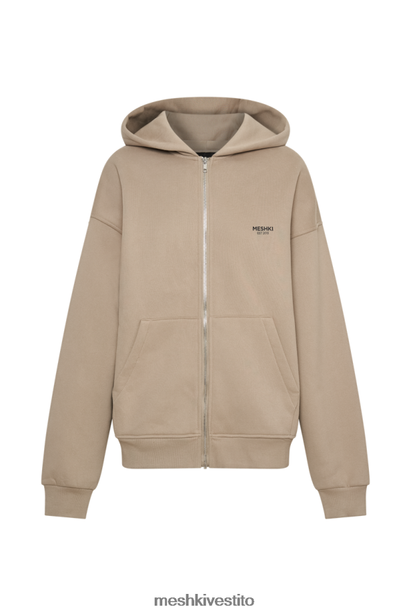 Meshki Felpa con cappuccio con zip integrale di Corie vestiario cemento 6L048P930