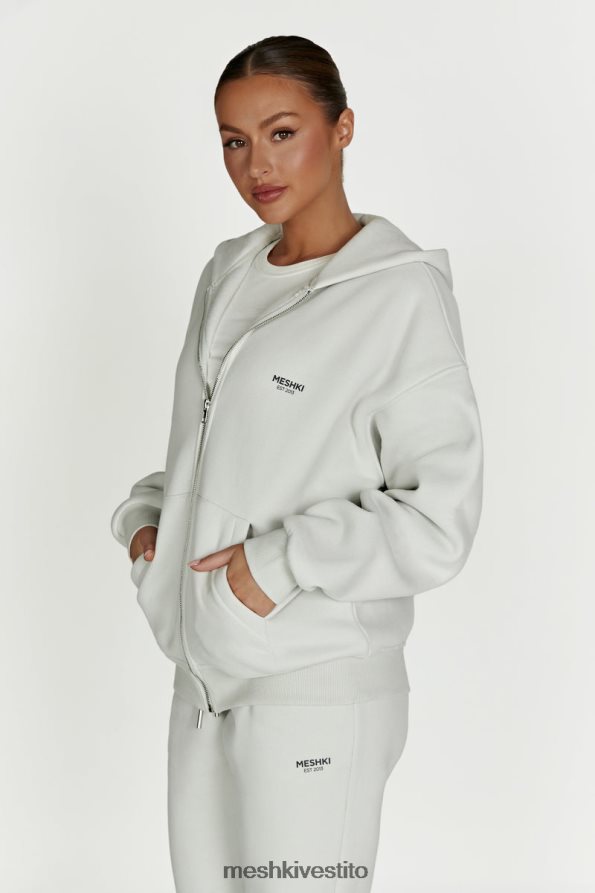 Meshki Felpa con cappuccio con zip integrale di Corie vestiario grigio fumo 6L048P880