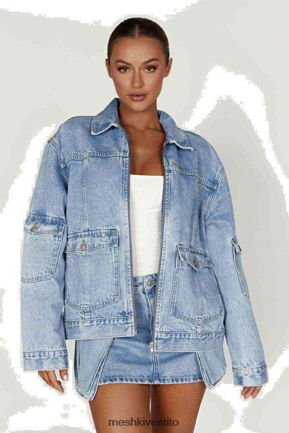 Meshki giacca di jeans oversize Rylee vestiario metà blu 6L048P1621