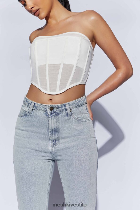 Meshki Bustino con corsetto senza spalline Helen vestiario bianco 6L048P1031