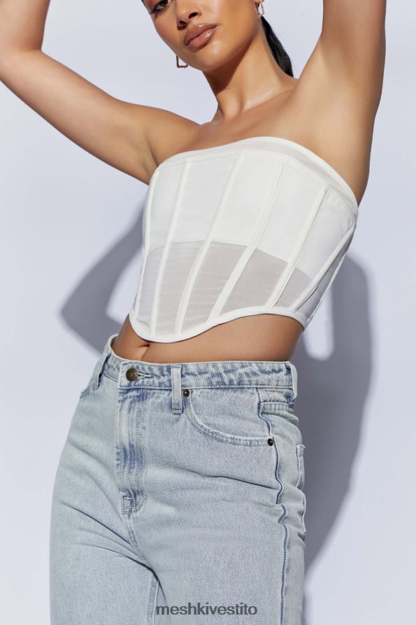 Meshki Bustino con corsetto senza spalline Helen vestiario bianco 6L048P1031