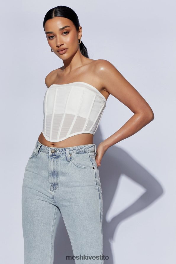 Meshki Bustino con corsetto senza spalline Helen vestiario bianco 6L048P1031