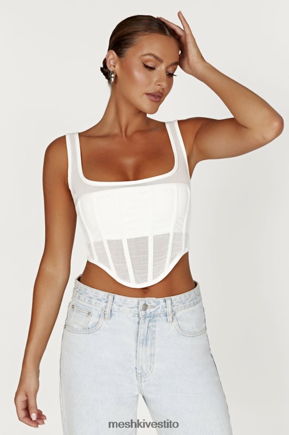 Meshki Delaney corsetto bustier vestiario bianco 6L048P907