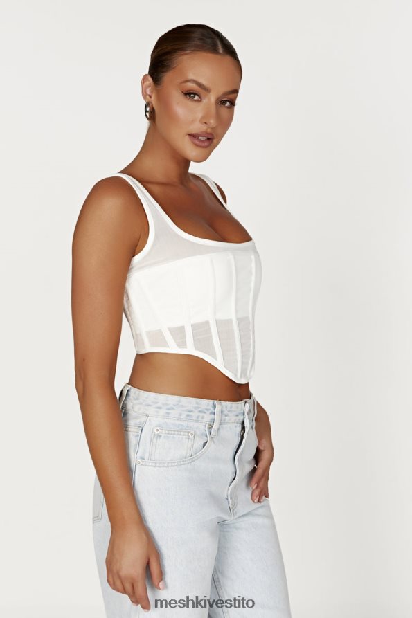 Meshki Delaney corsetto bustier vestiario bianco 6L048P907
