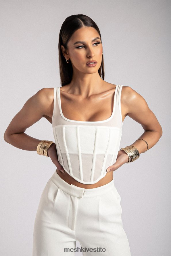 Meshki Delaney corsetto bustier vestiario bianco 6L048P907