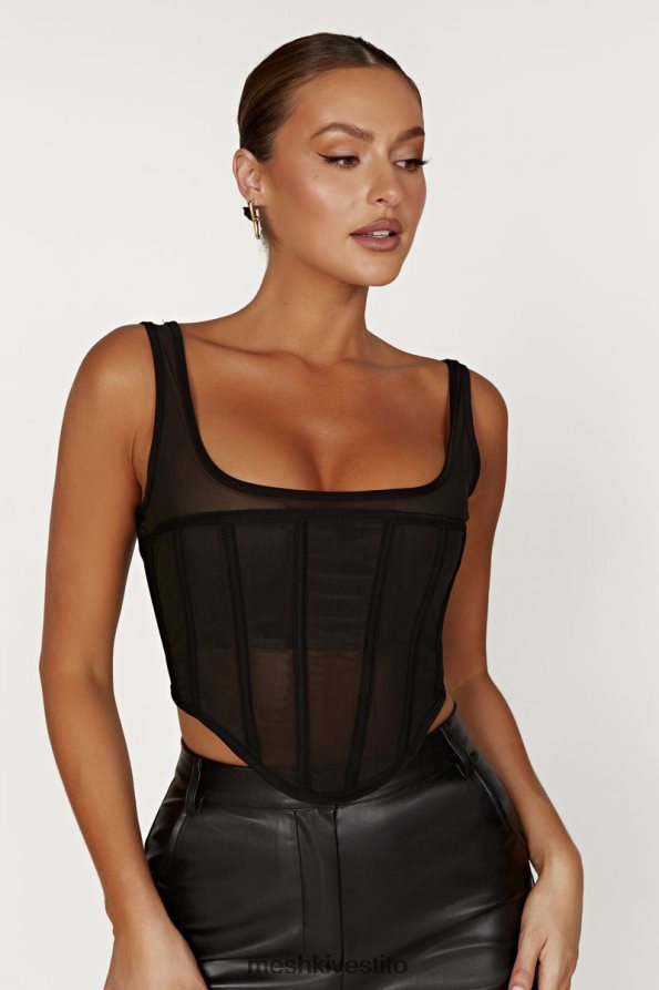 Meshki Delaney corsetto bustier vestiario nero 6L048P875