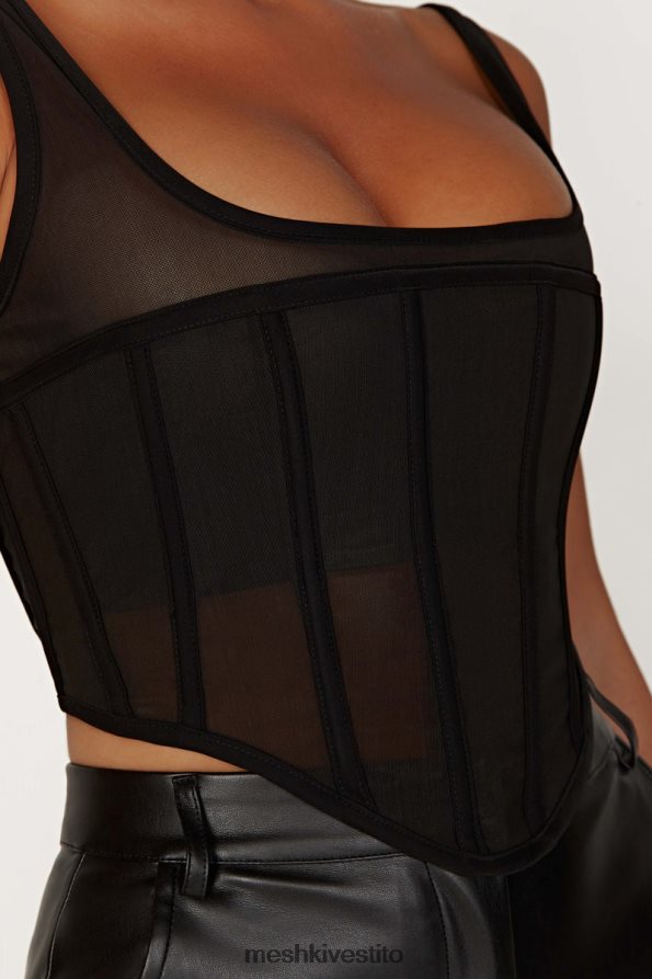 Meshki Delaney corsetto bustier vestiario nero 6L048P875