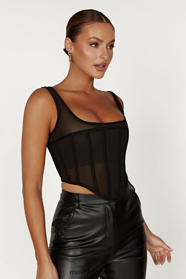 Meshki Delaney corsetto bustier vestiario nero 6L048P875