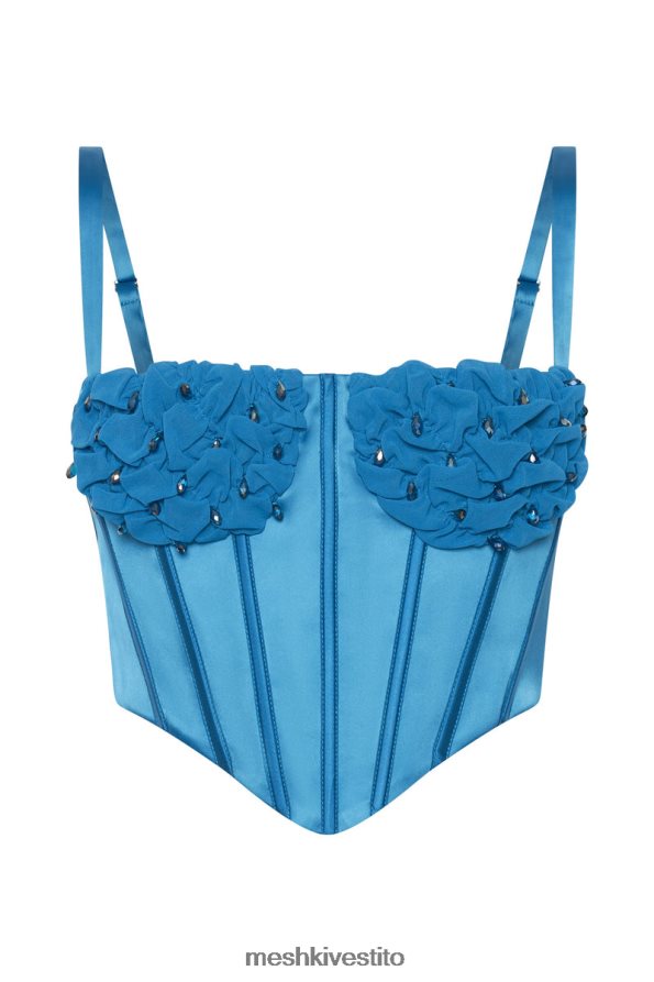 Meshki Kristy parte superiore del corsetto con busto arricciato vestiario blu marino 6L048P975