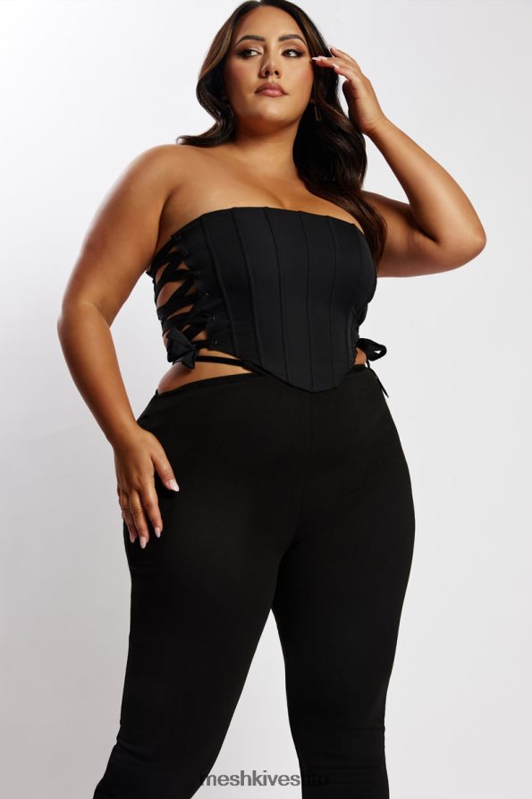Meshki Top corsetto senza spalline Elizabeth vestiario nero 6L048P1119