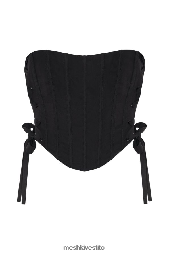 Meshki Top corsetto senza spalline Elizabeth vestiario nero 6L048P1119