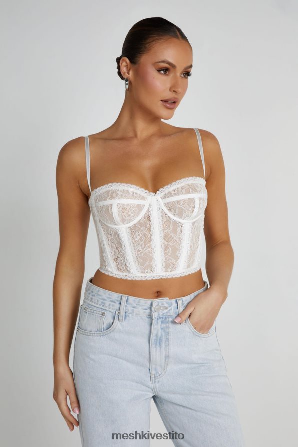 Meshki bustier in pizzo sansa vestiario bianco 6L048P794