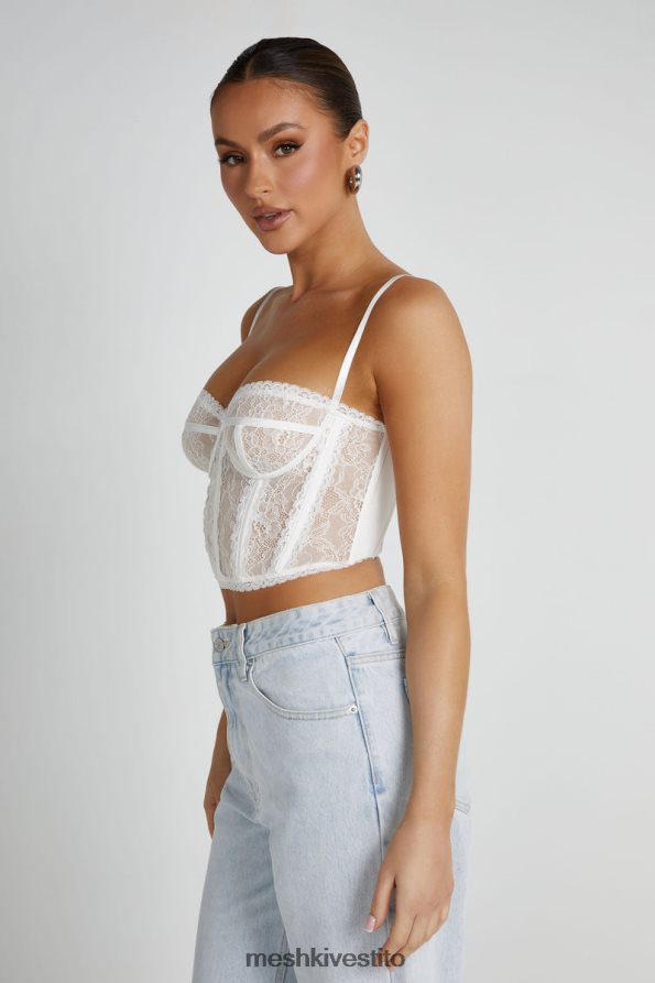 Meshki bustier in pizzo sansa vestiario bianco 6L048P794