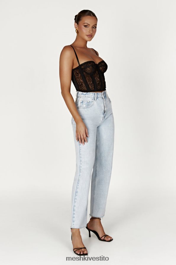 Meshki bustier in pizzo sansa vestiario nero 6L048P827