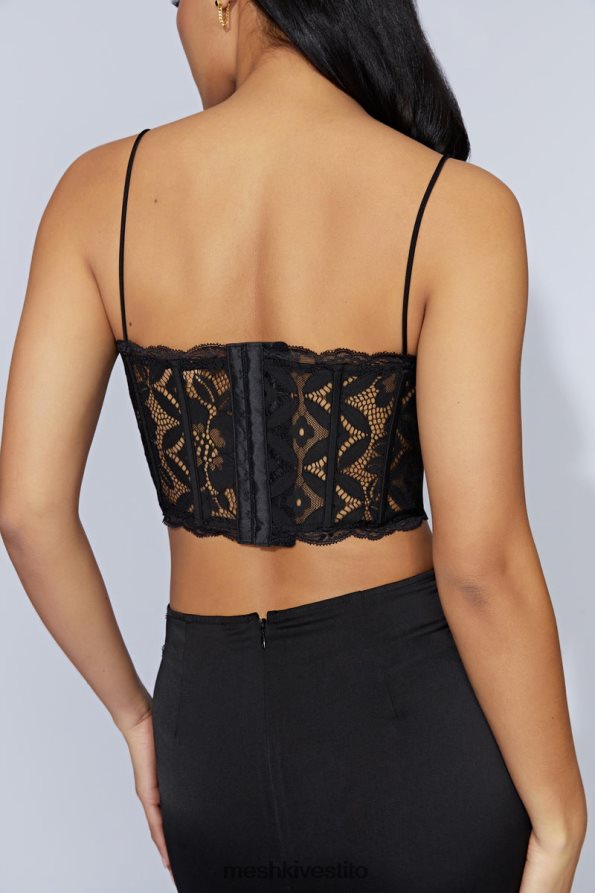 Meshki corpetto Bellamy in pizzo smerlato vestiario nero 6L048P1016