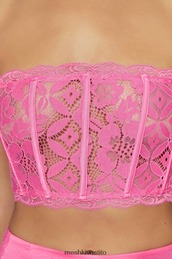 Meshki corpetto Bellamy in pizzo smerlato vestiario rosa gomma da masticare 6L048P1019