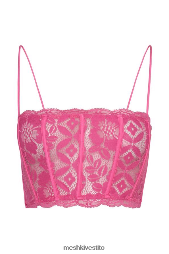 Meshki corpetto Bellamy in pizzo smerlato vestiario rosa gomma da masticare 6L048P1019