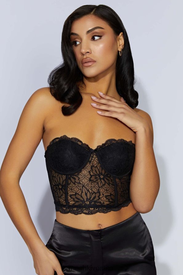 Meshki corsetto in pizzo Alessandra vestiario nero 6L048P1083