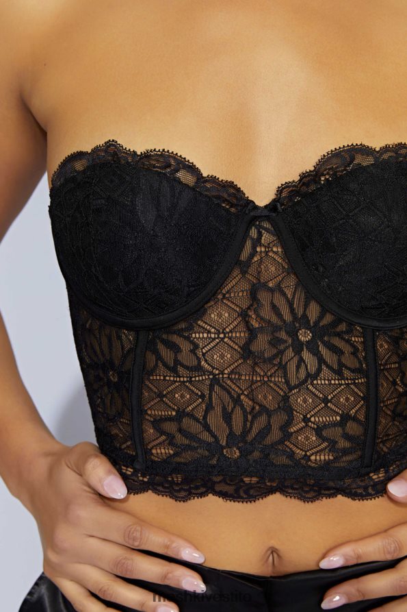 Meshki corsetto in pizzo Alessandra vestiario nero 6L048P1083