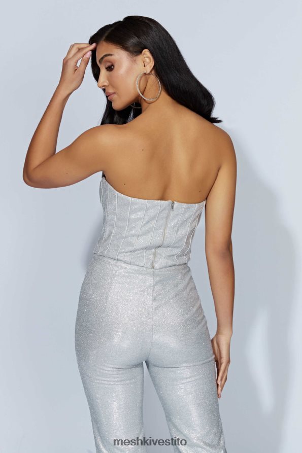 Meshki corsetto luccicante di felicità vestiario argento 6L048P885